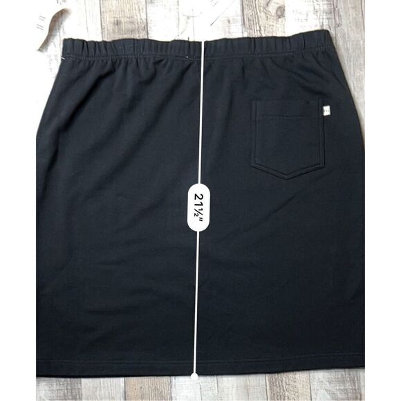 Field Gear Thick Knit Straight Pencil Skirt NWT Washable French Terry Black 8 - Picture 4 of 8